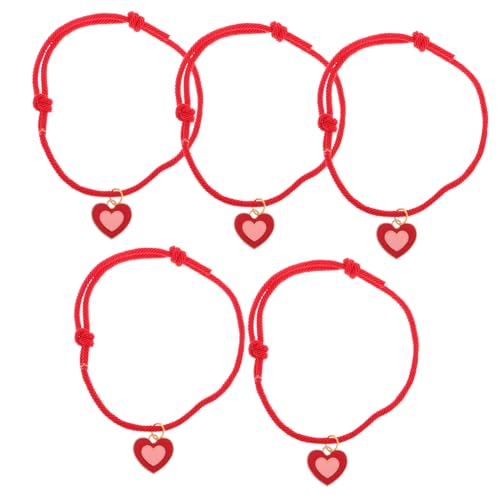 VICASKY 5 Stück Katzenhalsband Haustier Haustier Schmuck Dekoratives Verstellbares schmuck Netter Hundehalsband für Haustiere Mailänder Seil rot von VICASKY