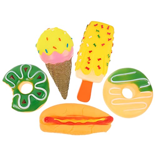 VICASKY 5 Stück Teiliges Bissfestes Hundespielzeug aus Robustem mit Quietschfunktion Realistische Dessert Designs für Welpen und Ausgewachsene Hunde Fördert Zahnpflege und Spielerische VICASKY 5 Stück Teiliges Bissfestes Hundespielzeug aus Robustem mit Quietschfunktion Realistische Dessert Designs für Welpen und Ausgewachsene Hunde Fördert Zahnpflege und Spielerische von VICASKY