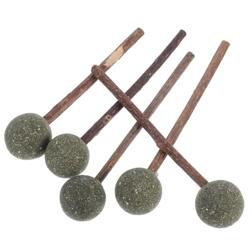 VICASKY 5 Stück Teiliges Katzenspielzeug mit Katzenminze Ball Molaren Kauspielzeug aus Gesundem Material Fördert Zahnpflege und Spielspaß Geeignet für Kleine bis Mittelgroße Katzen von VICASKY