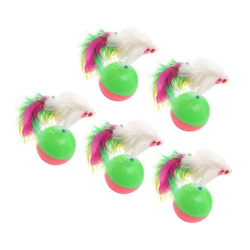 VICASKY 5 Stück Teiliges Plüsch Mäuse Wackelpuppen Tumbler Design Interaktives Katzenspielzeug für Zuhause und Laden zur Beschäftigung und Intelligenzförderung von VICASKY