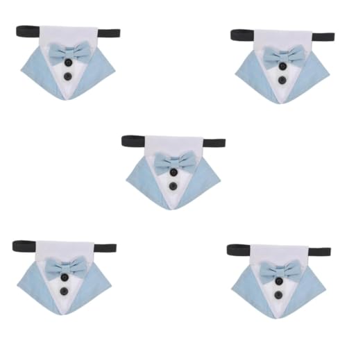 VICASKY 5 Stück Verstellbares Hundehalsband mit Schleife Kühles Polyester Bandana Eleganter Haustier Schal für und Partys Blau S Stilvolles Accessoire für Kleine und Mittelgroße Hunde VICASKY 5 Stück Verstellbares Hundehalsband mit Schleife Kühles Polyester Bandana Eleganter Haustier Schal für und Partys Blau S Stilvolles Accessoire für Kleine und Mittelgroße Hunde von VICASKY