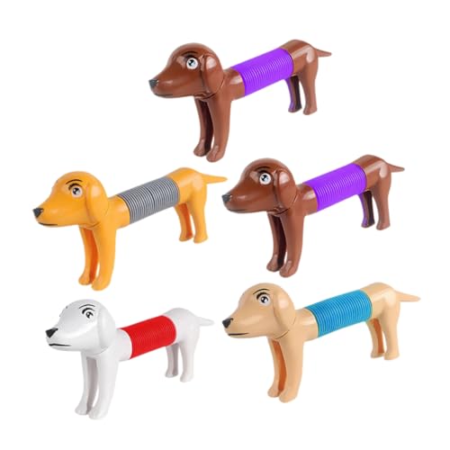 VICASKY 5St Stressabbauendes Hundespielzeug Sinnesröhre Pop-Röhren Halloween assecoires Spielzeug zur Linderung von Ermüdung Teleskop-Welpenspielzeug Tier Kordelzug von VICASKY