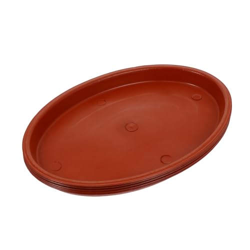 VICASKY 5Stücke Kunststoff Untersetzer Oval Pflanztöpfe Tablett Rot Innenmaß Blumentöpfe Und Pflanzenpflege von VICASKY