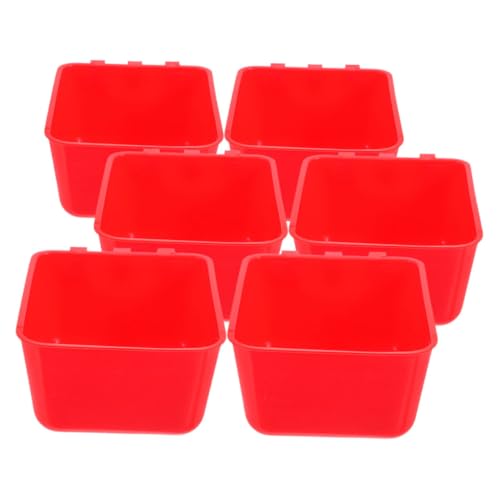 VICASKY 6 Stück Bird Bowl Kaninchen -fütterungstasse Kaninchen -lebensmittelspender Vogel Wasserschale Futterbecher Für Vogelkäfige Wassernapf Für Kaninchen Haustierwasserbecher Sport Rot von VICASKY
