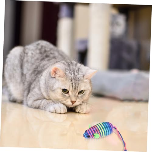 VICASKY 6 Stück Katzenspielzeug Simulation Mäuse Bissfest Interaktives Haustierspielzeug für Katzen Natürlicher Jagdinstinkt Beschäftigung von VICASKY