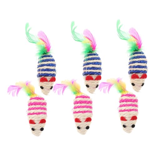 VICASKY 6 Stück Sisal- -Katzenminze- Kätzchen gefälschte Katze katzenspielzeug Interactive cat Toy Katzen-Mäuse- Kätzchen Katzenminze von VICASKY
