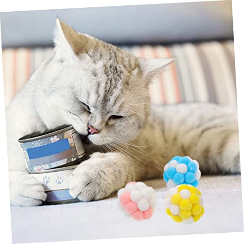 VICASKY 6 Stück Teiliges Plüsch Katzenbälle mit Glocke Interaktives Katzenspielzeug für Indoor Katzen Bunte Katzenminze Bälle zur Beschäftigung und Krallenpflege als Katzengeschenk von VICASKY