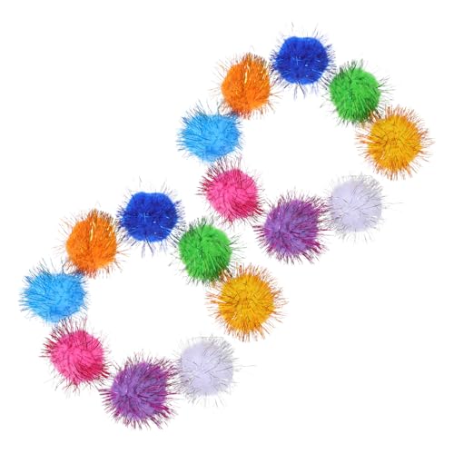 VICASKY 60 Stück Interaktive Katzenspielzeug Glitzernde Tinsel Bälle Kratzfeste Katzenbälle für Indoor Unterhaltung Kätzchen Übung und Spielspaß Leicht und Langlebig von VICASKY
