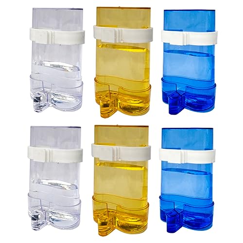 VICASKY 6Stücke Automatischer Wasserspender für Teiliges Transparent Hängender Vogeltränke für Papageien Nymphensittiche und Wellensittiche von VICASKY