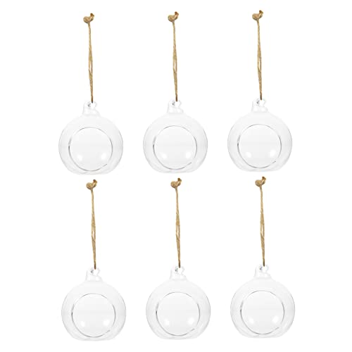 VICASKY 6stücke Hängende Glasvase Transparente Hydroponische Pflanzgefäße Und Teelichthalter Für Dekoration in Wohnzimmer Schlafzimmer Büro Pflanzen Und Kerzen VICASKY 6stücke Hängende Glasvase Transparente Hydroponische Pflanzgefäße Und Teelichthalter Für Dekoration in Wohnzimmer Schlafzimmer Büro Pflanzen Und Kerzen von VICASKY