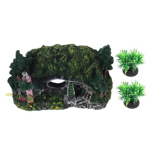 VICASKY Aquarium Hide Versteck Haus Miniatur Resin Terrarium Dekoration mit Hohlraum Vielseitig für Fischbecken und Reptilien Natürliche Gestaltung Einfach zu Reinigen für Kleine Aquarien von VICASKY