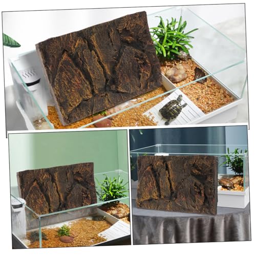 VICASKY Aquarium Hintergrundplatte mit Qinglong Stein Felsenoptik Installieren Vielseitig für Fisch und Schildkrötenbecken Dekoratives Terrarium Landschaftsboard von VICASKY