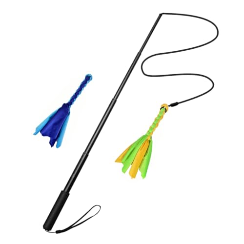 VICASKY Ausziehbare Hundespielzeug Stab Teilig Interaktives Flirt Pole mit Ersatzköpfen für Training und Beschäftigung von Kleinen und Mittleren Hunden Fördert Kommunikation und Bewegung VICASKY Ausziehbare Hundespielzeug Stab Teilig Interaktives Flirt Pole mit Ersatzköpfen für Training und Beschäftigung von Kleinen und Mittleren Hunden Fördert Kommunikation und Bewegung von VICASKY