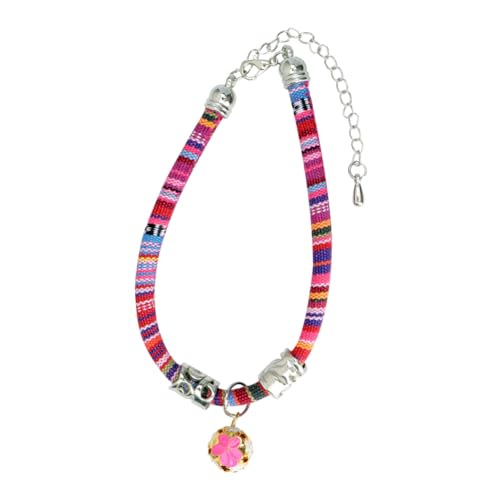 VICASKY Bohemian Katzenhalsband mit Glocke Verstellbar Angenehmes Baumwollmaterial Modisches Verschleißfestes Haustier Halsband Sicherer Quick Release Verschluss Geeignet für Kätzchen und von VICASKY