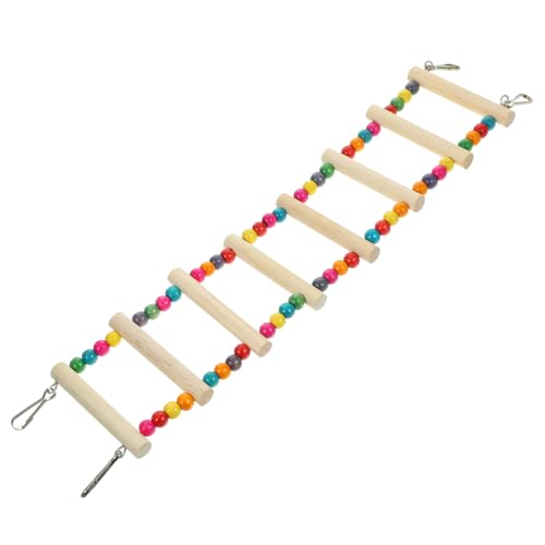 VICASKY Bunte Vogelkäfig Leiter aus Holz Mehrschichtige Wellensittich Spielleiter mit Zubehör Einfach zu Montierendes Kletterspielzeug für Kleine und Mittlere Vögel für Papageien und von VICASKY