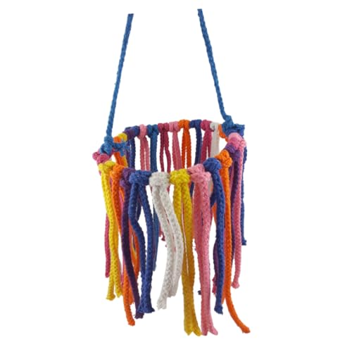 VICASKY Buntes Baumwoll knotenspielzeug für Papageien und Kleine Vögel Langlebiges Kauspielzeug mit Rostfreiem Metall Hängende Schaukel für Wellensittiche und Zufällige Zufällige Farbe von VICASKY