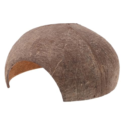 VICASKY Coconut Shell Reptile Hideout Sicherer Rückzugsort für Eidechsen Schildkröten und Spinnen Natürliche Aquarium Dekoration für Reptilien mit Realistischem Design und Dekorativer von VICASKY