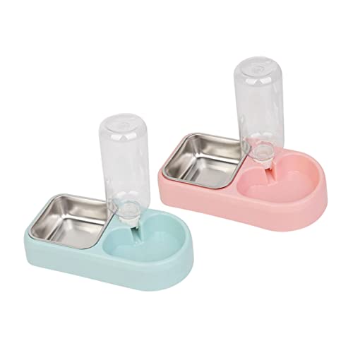 VICASKY Doppelter Haustier Wasser Futternapf für Hunde und Katzen rutschfest Automatischer Wasserspender Trinkhilfe Füttern und Trinken von VICASKY