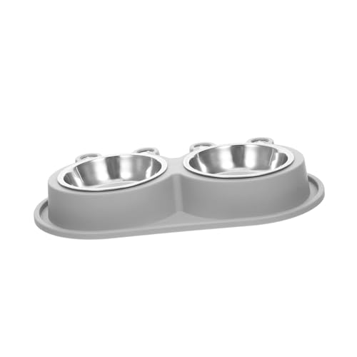 VICASKY Doppelnapf mit Edelstahlnäpfen und Rutschfester Kunststoffbasis Auslaufsicherer Futter Wassernapf für Kleine bis Mittlere Katzen und Hunde für Drinnen und Draußen VICASKY Doppelnapf mit Edelstahlnäpfen und Rutschfester Kunststoffbasis Auslaufsicherer Futter Wassernapf für Kleine bis Mittlere Katzen und Hunde für Drinnen und Draußen von VICASKY