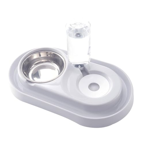 VICASKY Dual Bowl Wasserspender für Haustiere Automatischer Trinkbrunnen mit Wasserflasche für Katzen und Spritzwassergeschützt Kreatives Futterbecken Beige VICASKY Dual Bowl Wasserspender für Haustiere Automatischer Trinkbrunnen mit Wasserflasche für Katzen und Spritzwassergeschützt Kreatives Futterbecken Beige von VICASKY
