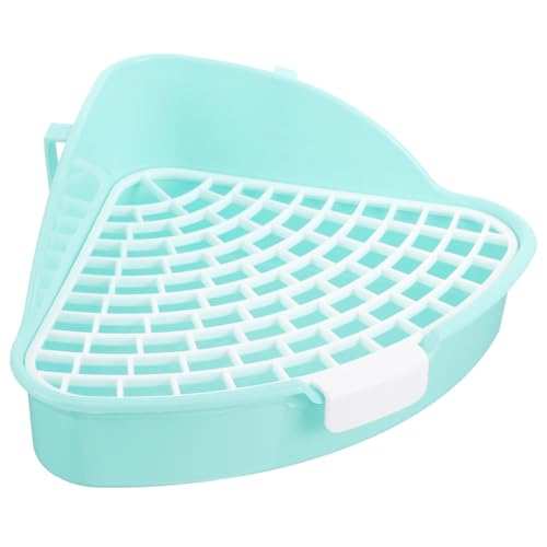 VICASKY Eckige Platzsparende Kleine Haustier Toilette aus Robustem Kunststoff Dreieckiges Design mit Spritzgeschütztem Sicherer Katzentoiletteneinsatz für Hamster Kaninchen und Kleintiere VICASKY Eckige Platzsparende Kleine Haustier Toilette aus Robustem Kunststoff Dreieckiges Design mit Spritzgeschütztem Sicherer Katzentoiletteneinsatz für Hamster Kaninchen und Kleintiere von VICASKY