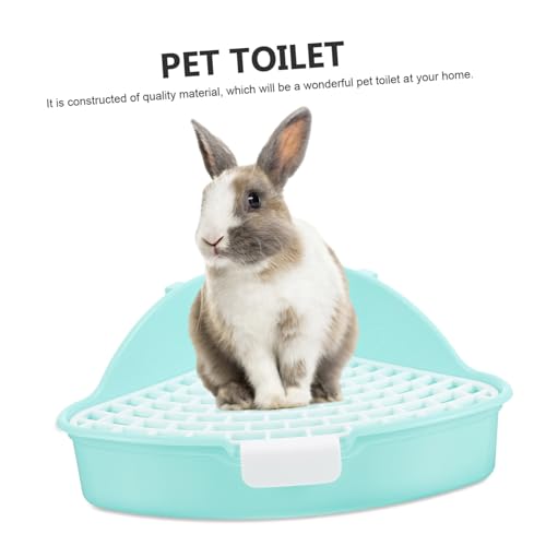 VICASKY Eckiges Dreieckiges Kleintier toiletten trainingseimer mit Abnehmbarem Spritzwassergeschützte Katzentoilette für Kaninchen Meerschweinchen Platzsparende Haustier Toilette von VICASKY