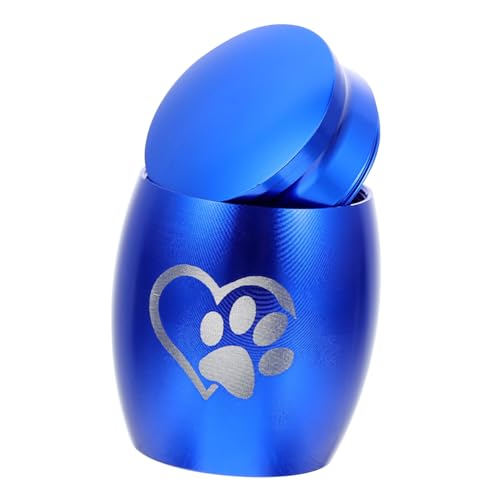 VICASKY Edelstahl Haustierurne Herz Pfote Design Kleine Tierasche Urne für Hunde Katzen Rostfrei Kompakt Leicht zu Tragen Langlebig Geeignet als Hund Andenken Blauer Farbton VICASKY Edelstahl Haustierurne Herz Pfote Design Kleine Tierasche Urne für Hunde Katzen Rostfrei Kompakt Leicht zu Tragen Langlebig Geeignet als Hund Andenken Blauer Farbton von VICASKY