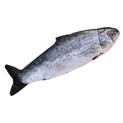 VICASKY Elektrisches Katzenspielzeug Fisch Plüsch Puppe Interaktiv Beweglich Kuscheliges Stofftier Für Wohnungskatzen Stimulation Spielspaß Geschenkidee von VICASKY