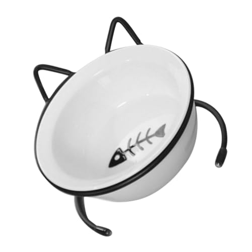 VICASKY Erhöhte Keramik Katzennapf mit Glattem Ergonomisch gegen Nasenberührung rutschfest Verschüttsicher Langlebig für Sauberes Füttern und Reduzierten Nackenstress bei Katzen von VICASKY