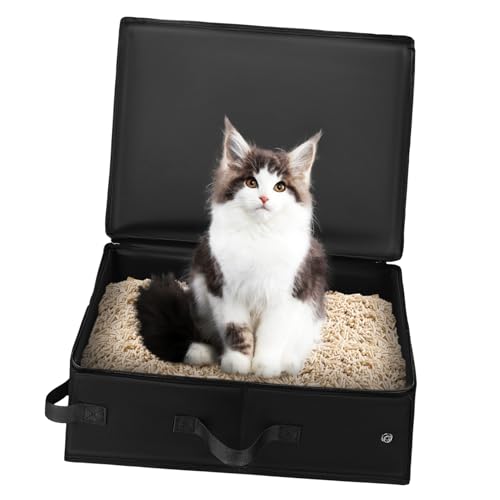VICASKY Faltbare Katzentoilette für Reisen Katzentoilette mit Großem Innenraum zu Verstauen Transportieren für Unterwegs und Lange Ausflüge VICASKY Faltbare Katzentoilette für Reisen Katzentoilette mit Großem Innenraum zu Verstauen Transportieren für Unterwegs und Lange Ausflüge von VICASKY