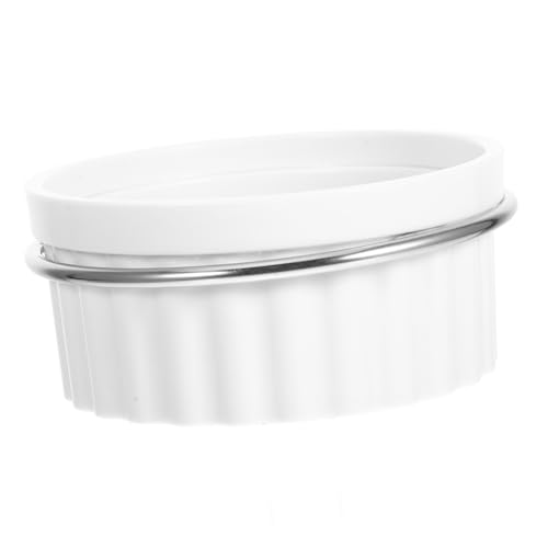 VICASKY Futternapf aus Edelstahl Vogel Fütterer Papageienzubehör Sittich Futternapf Wasserspender für Sittiche für den Käfig Birdfeeder Bowl angebrachter Käfig-Vogelfutterbecher Abs Weiß von VICASKY