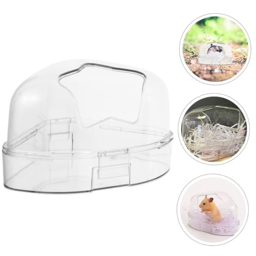 VICASKY Große Hamsterbadewanne aus Klarem Stabiles Meerschweinchenhaus mit Glatten Kanten Leicht zu Reinigen als Sandbad und Versteck für Kleine Nagetiere von VICASKY