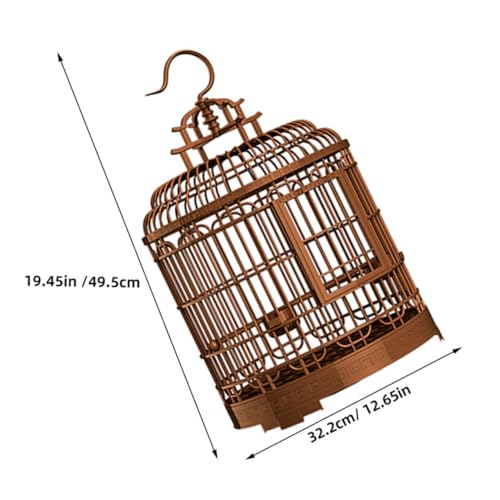 VICASKY Großer Vogelkäfig Retro Kunststoff Tragbarer Rundkäfig für Wellensittiche Lovebirds Cockatiels mit Großzügigem und Einfacher für Zuhause und Outdoor Einsatz von VICASKY