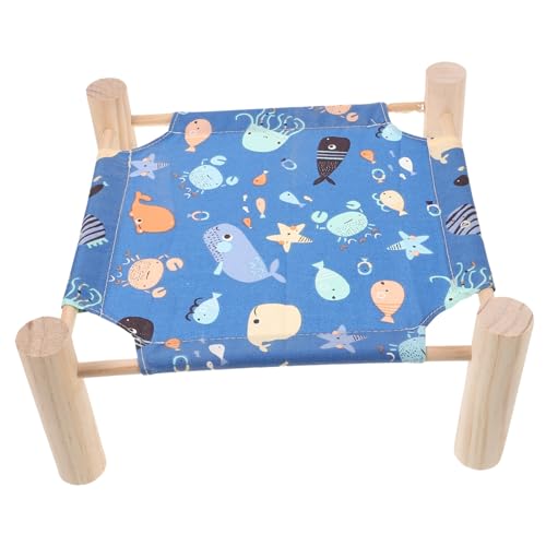 VICASKY Hängematte für Hamster und Kleintiere Atmungsaktives Erhöhtes Schlafbett aus Holz für Meerschweinchen und Igel Platzsparendes Design Waschbar und Langlebig von VICASKY