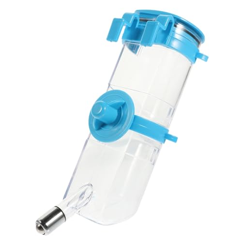 VICASKY Hängender Haustier Wasserspender Blaue Flasche mit Stabilem Haken Auslaufsicherer Trinkspender für Hunde Katzen Hamster Geruchloses Material für Zuhause und Käfigbefestigung von VICASKY
