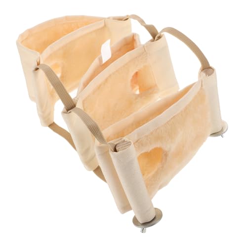 VICASKY Hängendes Bett für Kleine Haustiere Bequeme Hängematte für Hamster Chinchillas Ratten und Gerbile aus Weichem Warmem Material Mehrschichtiges Design Gelb von VICASKY