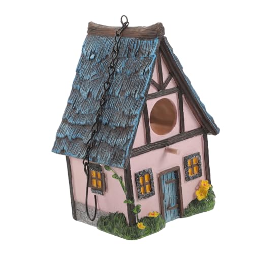 VICASKY Hängendes Harz Vogelhaus für Außenbereich Robust Wetterfest und Dekorativ für Garten und Hinterhof Schützt Vögel vor Kälte und Räubern Lernen von VICASKY