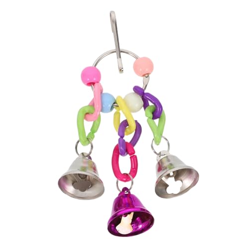 VICASKY Hängendes Papageien-Spielzeug Mit Glocke Buntes Käfigzubehör Für Vögel Fördert Aktivität Und Spielzeit Geeignet Für Nymphensittiche Und Kleine Papageien von VICASKY