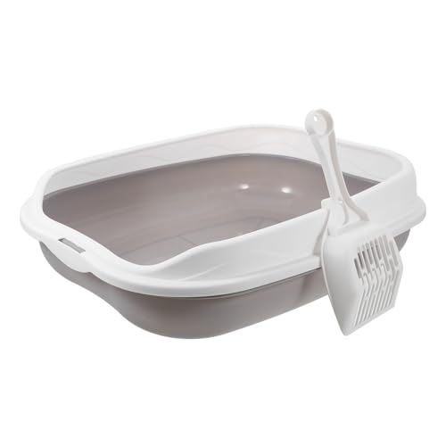 VICASKY Halbgeschlossene Katzentoilette mit Top Entry Design Spritzgeschützt und Platzsparend Geeignet für Kätzchen und Ausgewachsene Katzen Stabile Langlebige Katzenklo Schale für von VICASKY