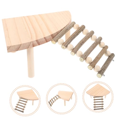 VICASKY Hamster Holz Kletterplattform mit Leiter Bein Stabil Beißfest für Hamstergrößen für Kleintiere Natürlicher Holzspaß VICASKY Hamster Holz Kletterplattform mit Leiter Bein Stabil Beißfest für Hamstergrößen für Kleintiere Natürlicher Holzspaß von VICASKY