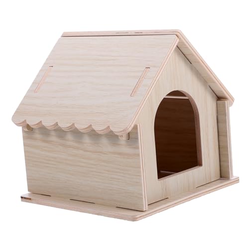VICASKY Hamster Holzhaus Kleintier Versteck Robust und Sicher Vielseitiges Meerschweinchen Spielhaus für Verstecken und Ausruhen im Käfig von VICASKY