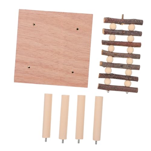 VICASKY Hamster Holzleiter Kletterspielzeug Kleintierkäfig Etagenplattform Gesundes Hamsterzubehör Nager Klettertreppe für Meerschweinchen Eichhörnchen Zwerghamster von VICASKY