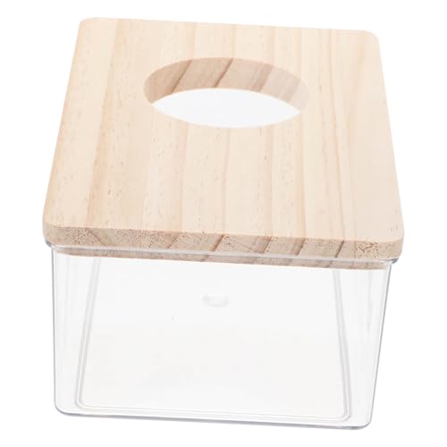 VICASKY Hamster Sandbad Box mit Holzdeckel Sandbadewanne Sandbad Toilette für Zwerghamster Rennmäuse und Kleine Kleintiere Multifunktional Leicht zu Reinigen von VICASKY