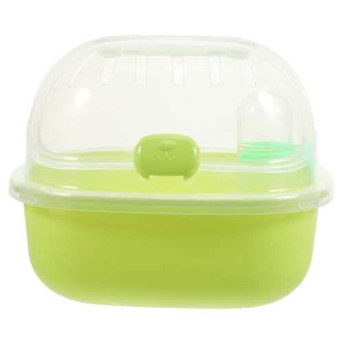 VICASKY Hamster Transportbox Klein Transparenter Kleintierkäfig mit Rundum Design Tragbare Außentragebox für Hamster und Kleine Haustiere Praktische Reisetasche mit Wasserflaschenhalter von VICASKY