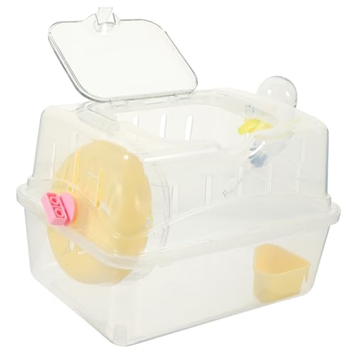 VICASKY Hamster Transportbox mit Dach Tragbarer Kleintierkäfig für Hamster Chinchilla Meerschweinchen Leicht Atmungsaktiv für Ausflüge Camping und Reisen von VICASKY