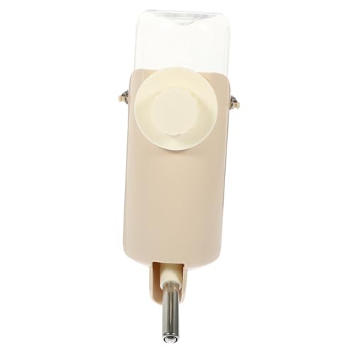 VICASKY Hamster Trinkflasche Automatischer Wasserspender mit Aufhängehaken für Kleintiere Wie Kaninchen Meerschweinchen Chinchilla rutschfest Auslaufsicher Passend für Käfige Beige von VICASKY