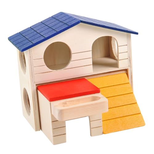VICASKY Hamsterburg Mit Doppeldeck Holzversteck Für Kleine Haustiere Gemütliches Nagerhaus Für Hamster Und Meerschweinchen Großes Rattennest Zu Reinigen von VICASKY