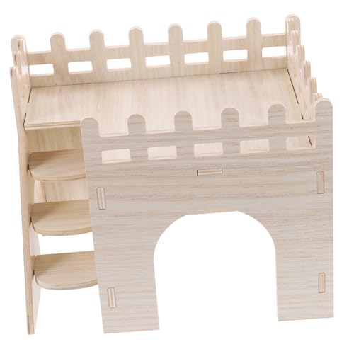 VICASKY Hamsterhaus aus Langlebigem Holz Beißfestes Kletterspielzeug mit Leiter Versteck und Schlafplatz für Hamster und Zwerghamster DIY Bemalbar Zweistöckig Geeignet für Kleine VICASKY Hamsterhaus aus Langlebigem Holz Beißfestes Kletterspielzeug mit Leiter Versteck und Schlafplatz für Hamster und Zwerghamster DIY Bemalbar Zweistöckig Geeignet für Kleine von VICASKY