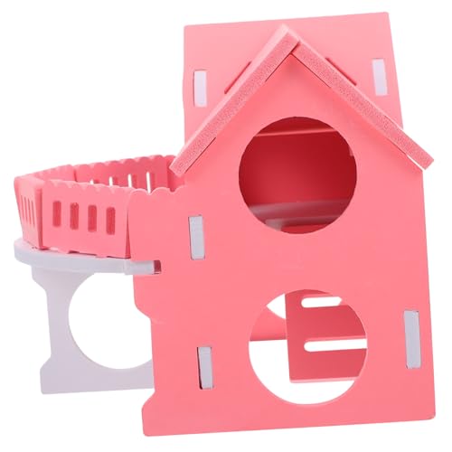 VICASKY Hamsterhaus aus Robustem Kunststoff Bissfestes Versteck und Schlafnest Rosa Hamsterversteck für Zwerghamster und Kleintiere Sicherer Rückzugsort und Spielplatz von VICASKY