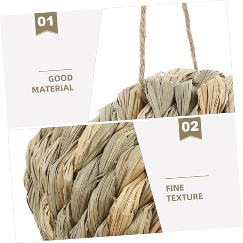 VICASKY Handgefertigtes Grass Nest Hamsterhaus Atmungsaktives Umweltfreundliches Versteck für Zwerghamster Kaninchen Meerschweinchen und Andere Kleintiere Einfach zu Reinigen VICASKY Handgefertigtes Grass Nest Hamsterhaus Atmungsaktives Umweltfreundliches Versteck für Zwerghamster Kaninchen Meerschweinchen und Andere Kleintiere Einfach zu Reinigen von VICASKY